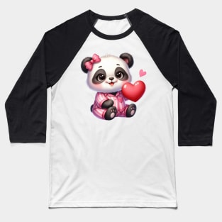 Valentine Love Panda Bear Baseball T-Shirt